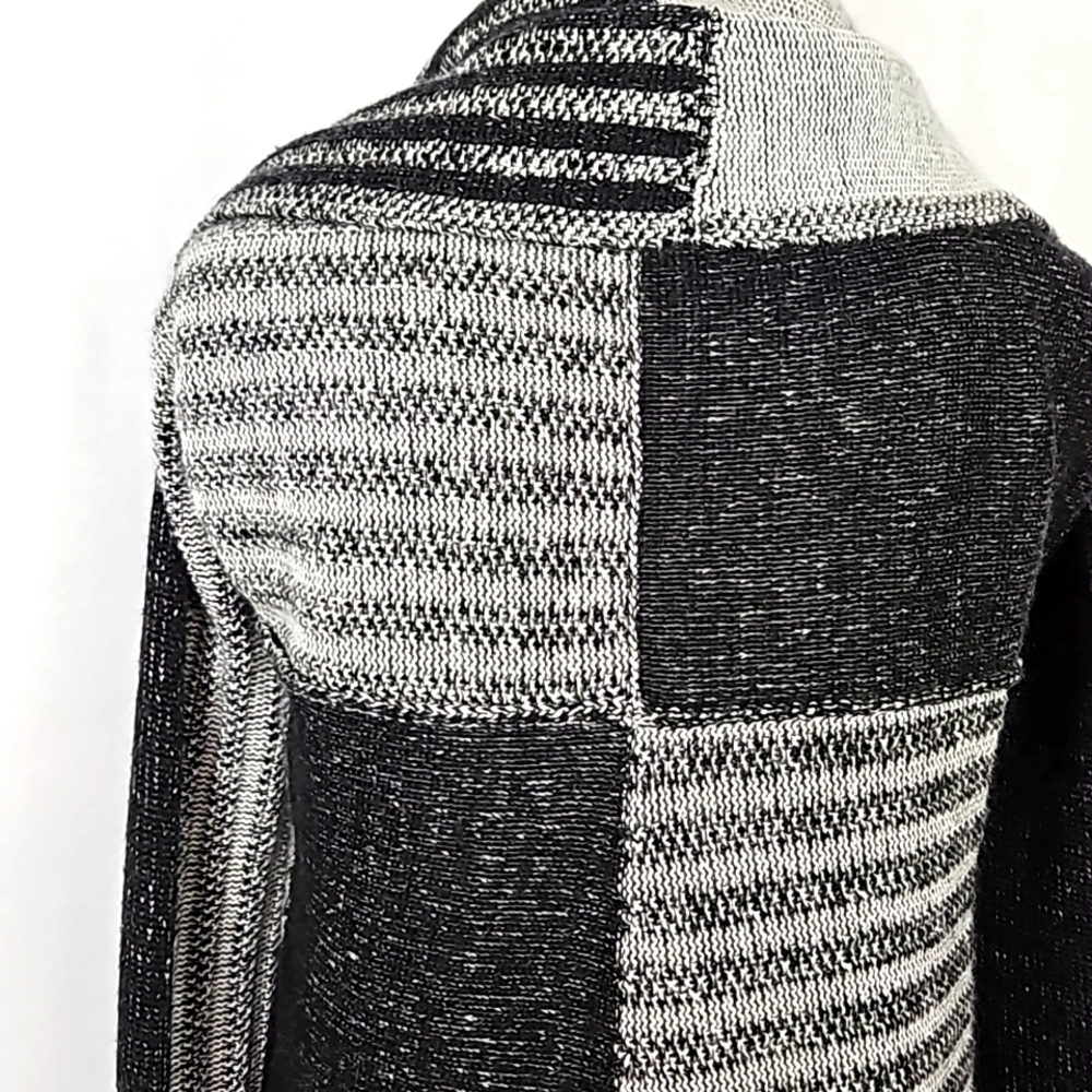 CAbi Women's Black/Gray Patchwork Circle Wool Ble… - image 6